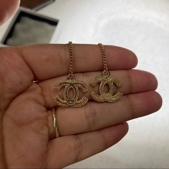 CC Drop Dangling Earrings - Picture 3 of 4